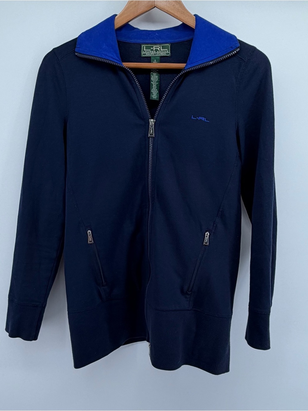 Lauren Ralph Lauren Navy Zip-Front with Royal Blue Collar